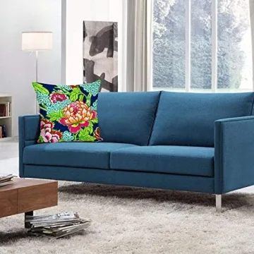 Chinoiserie Navy Pink Throw Pillow Covers for Elegant Decor