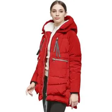 Orolay Women's Thickened Down Jacket Red Medium
