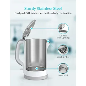 Electric Kettle Fast Boiling Double Wall Stainless Steel
