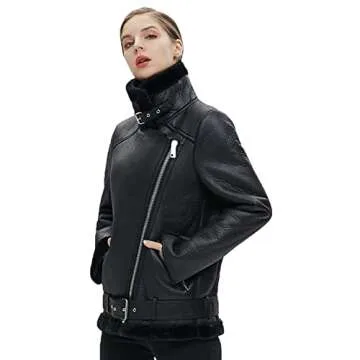 LY VAREY LIN Women's Faux Shearing Leather Jacket - Warm & Stylish