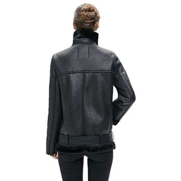 LY VAREY LIN Women's Faux Shearing Leather Jacket - Warm & Stylish