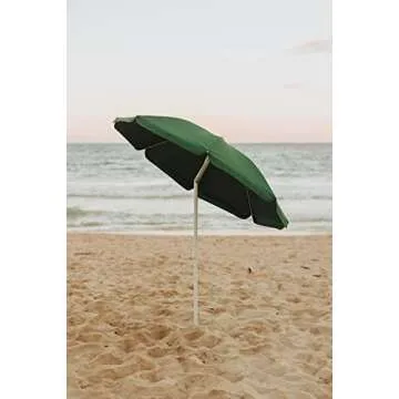 ONIVA - a Picnic Time Brand Outdoor Canopy Sunshade Beach Umbrella 5.5' - Small Patio Umbrella - Beach Chair Umbrella, (Hunter Green)