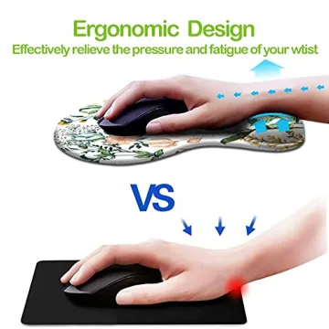 Ergonomic Mouse Pad with Wrist Support Non-Slip PU Base