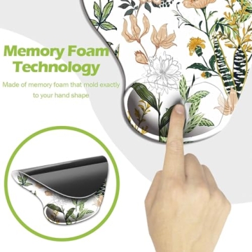 Ergonomic Mouse Pad with Wrist Support Non-Slip PU Base