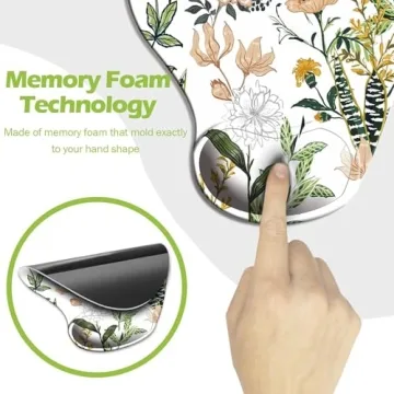 Ergonomic Mouse Pad with Wrist Support Non-Slip PU Base