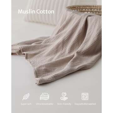 Blissful Diary Muslin Nursing Cover for Breastfeeding, Breathable Breastfeeding Cover up with Arch N...