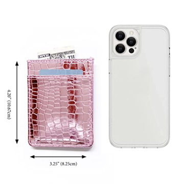 SWEDEY Slim Metallic Faux Crocodile Card Holder
