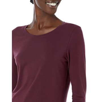 Classic-Fit Long-Sleeve Crewneck T-Shirt for Women