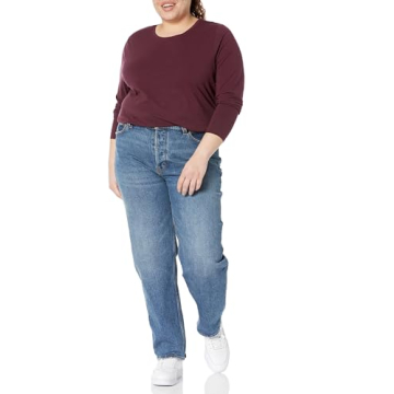 Classic-Fit Long-Sleeve Crewneck T-Shirt for Women