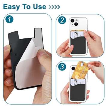 SHANSHUI Phone Card Holder - Silicone Wallet with Strong Adhesive