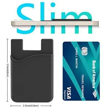 SHANSHUI Phone Card Holder - Silicone Wallet with Strong Adhesive