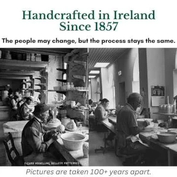 Belleek Paddy Snowman Ornament - Handcrafted Fine Parian China Irish Decor - Shamrock Christmas Tree Hanging Ornament - 3.4" x 1.7", White