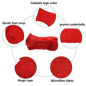Geyecete Dog Drying Coat -Dry Fast Dog Bag-Microfibre Fast Drying Super Absorbent Pet Dog Cat Bath Robe Towel-Red-XL