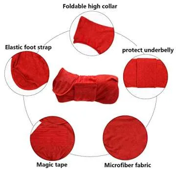 Geyecete Dog Drying Coat -Dry Fast Dog Bag-Microfibre Fast Drying Super Absorbent Pet Dog Cat Bath Robe Towel-Red-XL