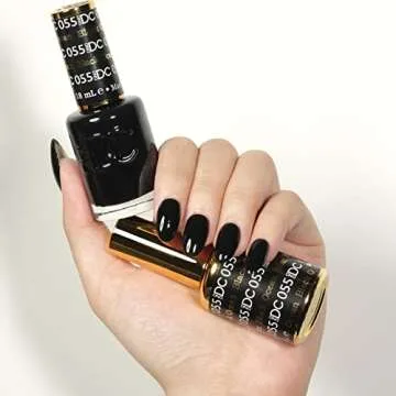 DND DC Gel Polish Set, Black Collection, UV/LED Gel Polish and Air Dry Nail Lacquer, Matching Chip-F...