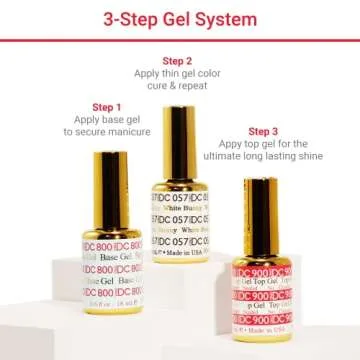 DND DC Gel Polish Set, Black Collection, UV/LED Gel Polish and Air Dry Nail Lacquer, Matching Chip-Free Polish Duo, 055 Black Ocean, 0.5 Fl Oz