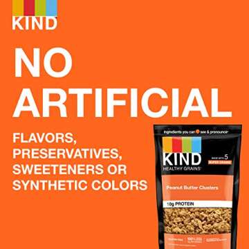 KIND HEALTHY GRAINS Granola, Healthy Snack, Peanut Butter Granola Clusters, 10g Protein, Snack Mix 11 OZ (3 Pack)