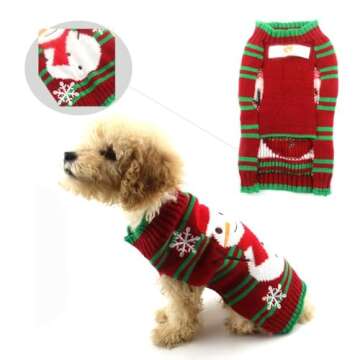 NACOCO Dog Snow Sweaters Snowman Sweaters Xmas Dog Holiday Sweaters New Year Christmas Sweater Pet Clothes for Small Dog and Cat (Snowman,M)