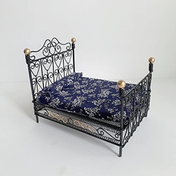 Cuteam European Style Dollhouse Bed with Mattress & Pillow