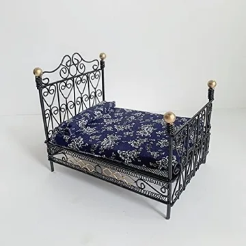 Cuteam European Style Dollhouse Bed with Mattress & Pillow
