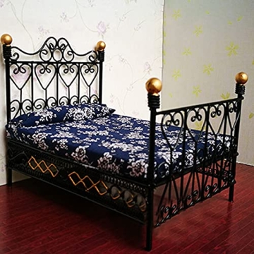 Cuteam European Style Dollhouse Bed with Mattress & Pillow
