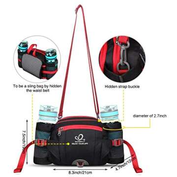 Durable WATERFLY Fanny Pack with Water Bottle Holders