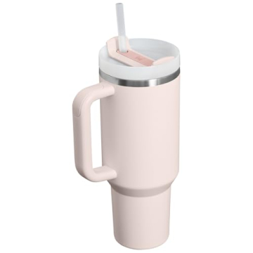 Stanley Quencher H2.0 FlowState Stainless Steel Vacuum Insulated Tumbler with Lid and Straw for Water, Iced Tea or Coffee, Smoothie and More, Rose Quartz, 40 OZ / 1.18 L