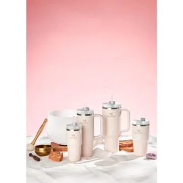 Stanley Quencher H2.0 FlowState Stainless Steel Vacuum Insulated Tumbler with Lid and Straw for Water, Iced Tea or Coffee, Smoothie and More, Rose Quartz, 40 OZ / 1.18 L