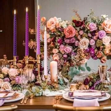 10 Inch Spiral Taper Candles for Home Decoration, 4 Pack Purple-Gradient Candlesticks for Dinner Party Holiday Religious Ceremonies and Meditation