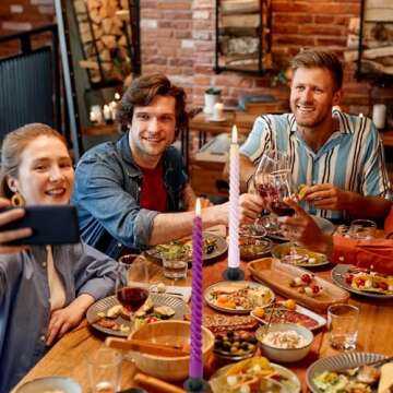 10 Inch Spiral Taper Candles for Home Decoration, 4 Pack Purple-Gradient Candlesticks for Dinner Party Holiday Religious Ceremonies and Meditation