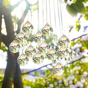 MerryNine 6 Pcs Clear Crystal Ball Prism Sun Shine Catcher Rainbow Pendants Maker, Hanging Crystals Prisms for Windows, for Feng Shui (30mm/40mm/50mm 6Pack)