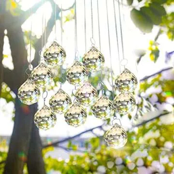 MerryNine 6 Pcs Clear Crystal Ball Prism Sun Shine Catcher Rainbow Pendants Maker, Hanging Crystals Prisms for Windows, for Feng Shui (30mm/40mm/50mm 6Pack)