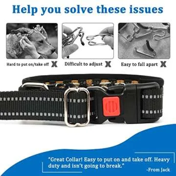 Mayerzon Martingale Collar for Small Medium Large Dogs, Patented Anti Pull Dog Collar with Reflective Strip and Buckle for Walking Training, Safe for Night Walk(L, Black)