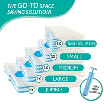 16 Pack Vacuum Storage Bags for Efficient Packing Solutions