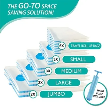 16 Pack Vacuum Storage Bags for Efficient Packing Solutions