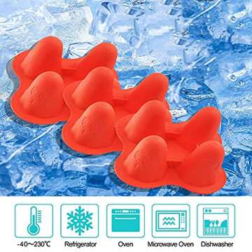 Silicone Ice Cube Molds,Halloween Ghost Ice Cube Maker Tray for Whiskey, Spirits, Liquor, Cocktails,Candy, Cake, Soap,Set of 4