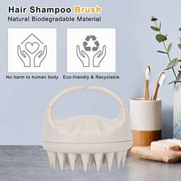 CiCiKiea Scalp Massager, Hair Scrub Brush with Soft Flexible Silicone Bristles, Wet/Dry Use, Gentle ...