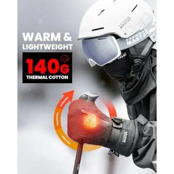 OutdoorMaster Ski Mittens for Women & Men, Waterproof & Windproof Ski Gloves, Winter Warm Snowboardi...