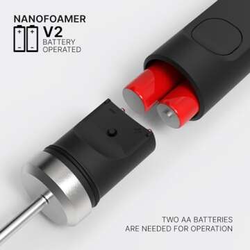Subminimal NanoFoamer V2 Performance Milk Foamer | NEW Model Edition | Waterproof, Dual-Speed, Stainless Steel | Microfoamed Milk in 30 Seconds, Barista-Style Coffee Drinks Home