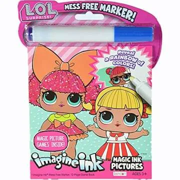 6-Pack Imagine Ink Magic Pictures Coloring Activity Books Set with Mess Free Marker | Mickey Mouse, Spiderman, LOL, Paw Patrol, Fancy Nancy, Captain Marvel, Wonder Park (Variety)