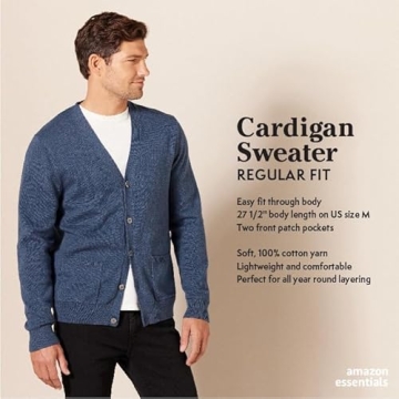 Amazon Essentials Men's Cotton Cardigan Sweater - Comfortable Style