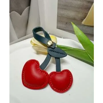 LAEKOU Cherry Bag Charm for Women, Cute Cherry Charms for Purse, Keychain Accessories for Women Handbags Purses