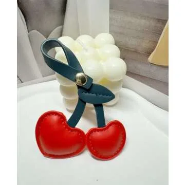 LAEKOU Cherry Bag Charm for Women, Cute Cherry Charms for Purse, Keychain Accessories for Women Handbags Purses