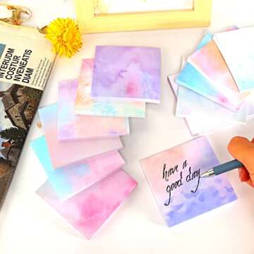 Vibrant 12 Pads Watercolor Sticky Notes for Every Occasion