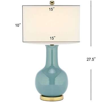 Paris Modern Light Blue Ceramic Table Lamp - 28 inches