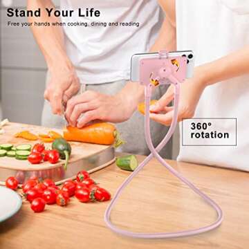 B-Land Cell Phone Holder, Universal Mobile Phone Stand, Lazy Bracket, DIY Flexible Mount Stand with ...