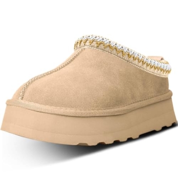 LANSGELING Platform Slippers Mini Boots for Women Fleece Lined Boots Platform Boots Anti-Slip Snow P...