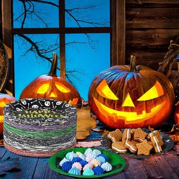 Umigy 120 Pcs Halloween Paper Plates for Fun Parties