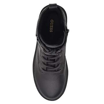 GUESS Women's ORANA Combat Boot, Black, 6.5