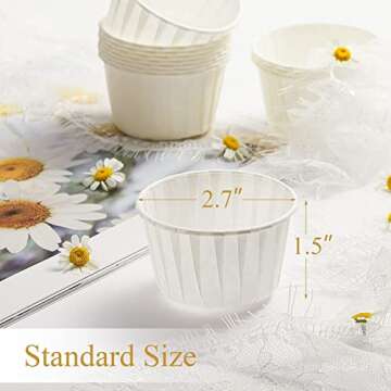 White Cupcake Liners, 100pcs Muffin Baking Cups, Ramekin Holders, Heavy Duty Oil-proof Wrappers for ...